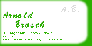 arnold brosch business card